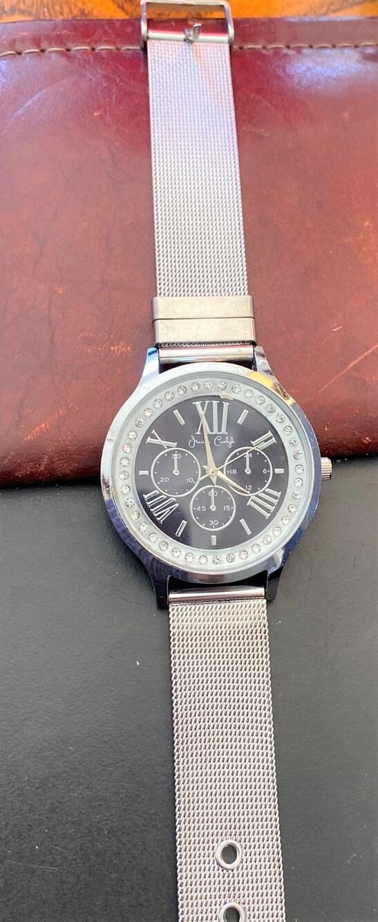 Women's 36mm Silver Tone Jessica Carlyle Watch, Crystal Accents, Mesh Band